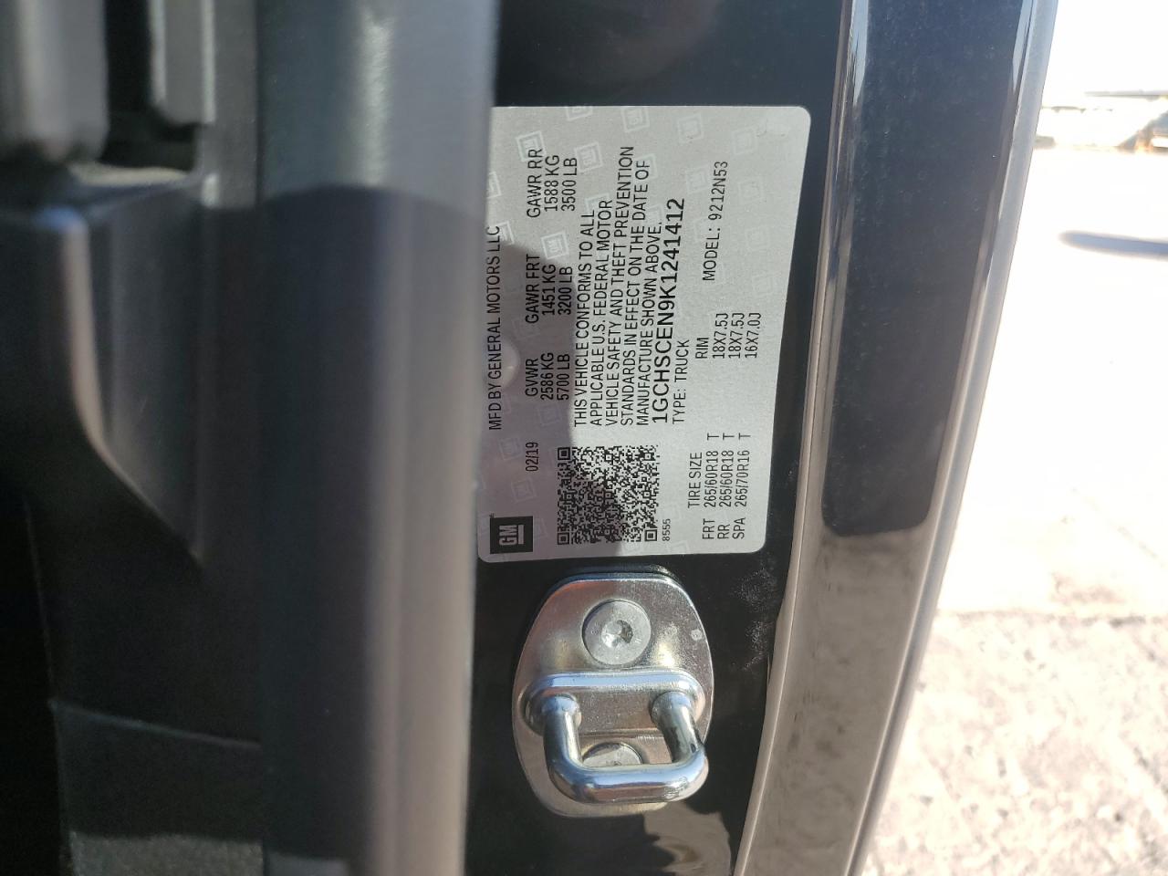 2019 Chevrolet Colorado Lt VIN: 1GCHSCEN9K1241412 Lot: 90370595