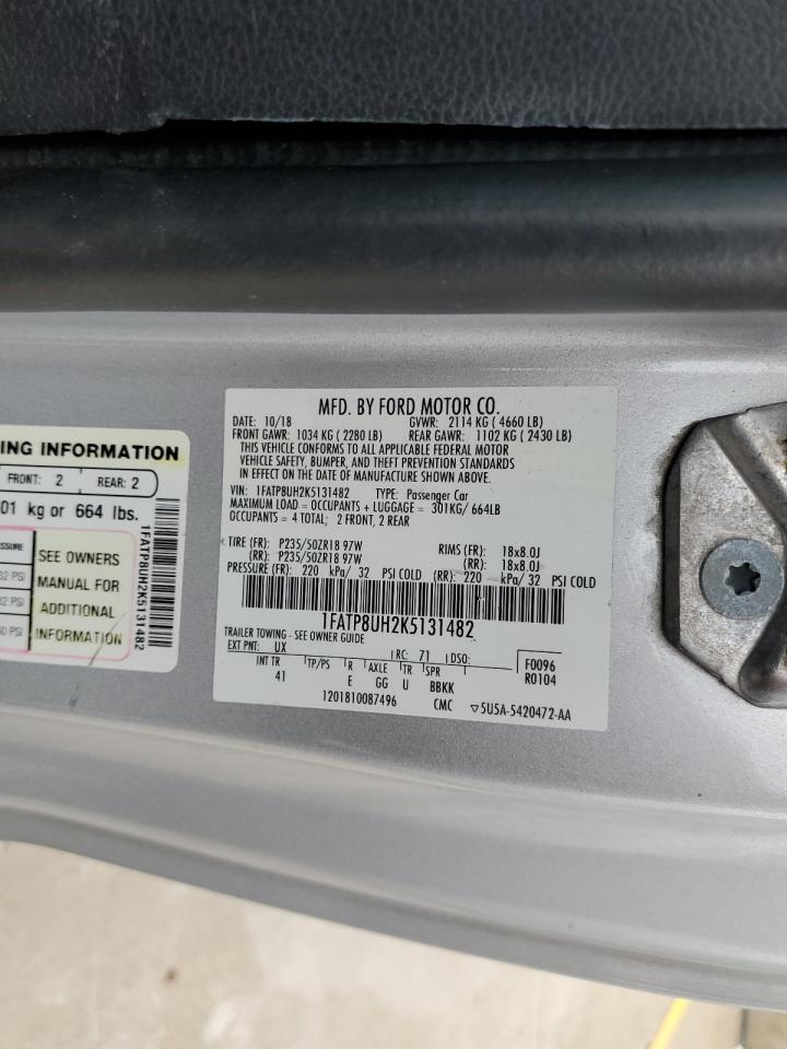 2019 Ford Mustang VIN: 1FATP8UH2K5131482 Lot: 91645795