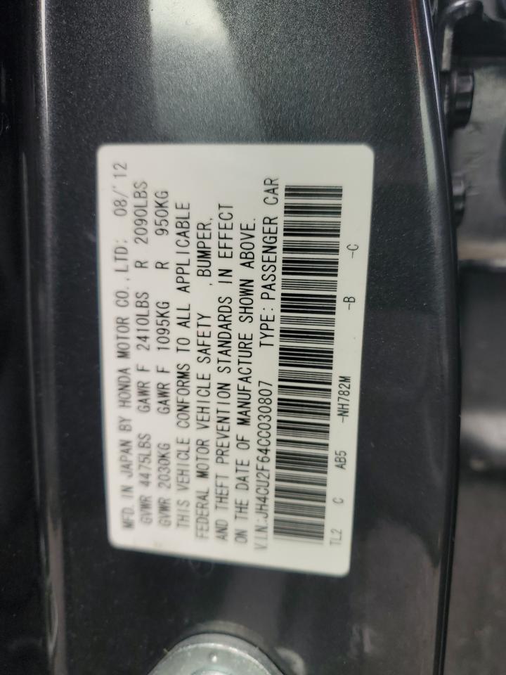 2012 Acura Tsx Tech VIN: JH4CU2F64CC030807 Lot: 93621685