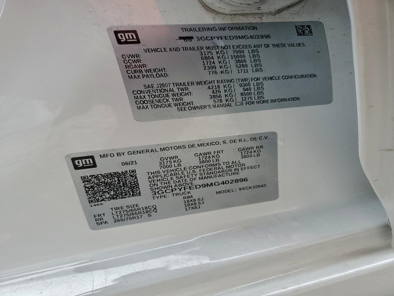 2021 Chevrolet Silverado K1500 Lt Trail Boss VIN: 3GCPYFED9MG402896 Lot: 94148605