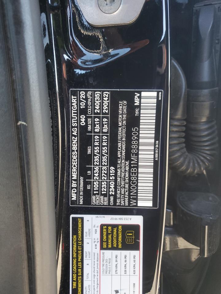 2021 Mercedes-Benz Glc 300 4Matic VIN: W1N0G8EB1MF888905 Lot: 90886655