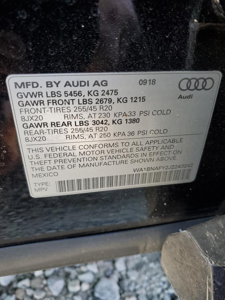 2018 Audi Q5 Premium Plus VIN: WA1BNAFY2J2243242 Lot: 92345785