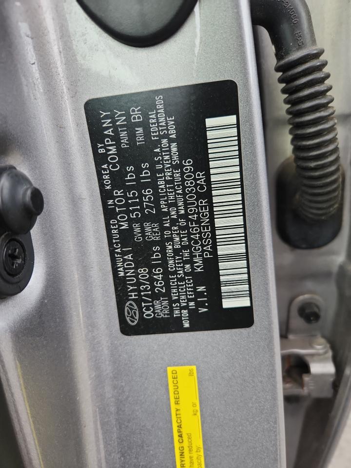 2009 Hyundai Genesis 4.6L VIN: KMHGC46F49U038096 Lot: 90986325