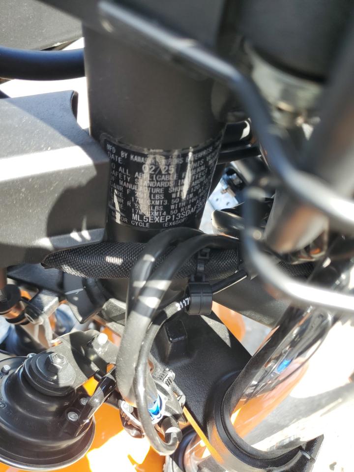 2025 Kawasaki Ex650 P VIN: ML5EXEP13SDAF9061 Lot: 92121675