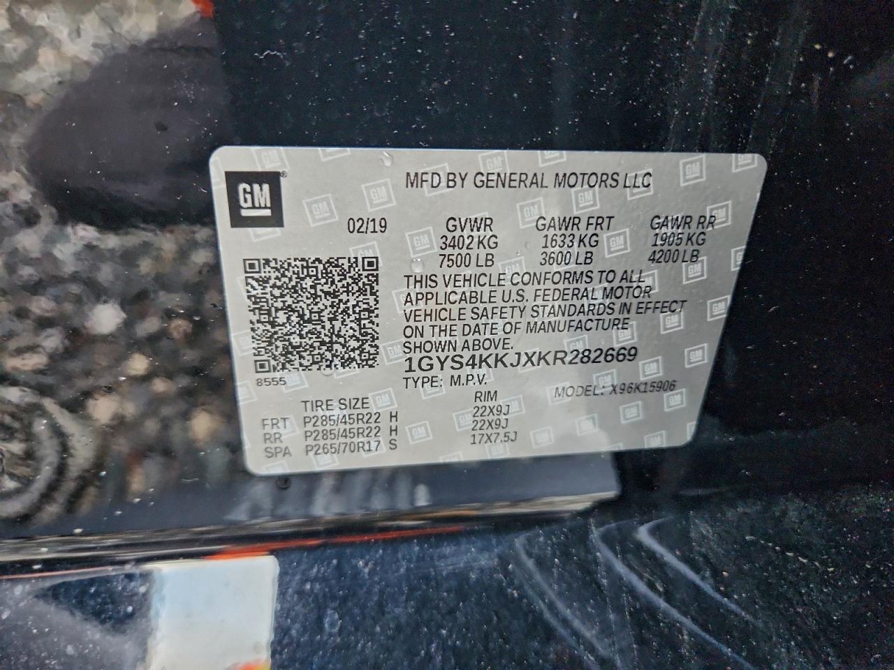 2019 Cadillac Escalade Esv Platinum VIN: 1GYS4KKJXKR282669 Lot: 94129355