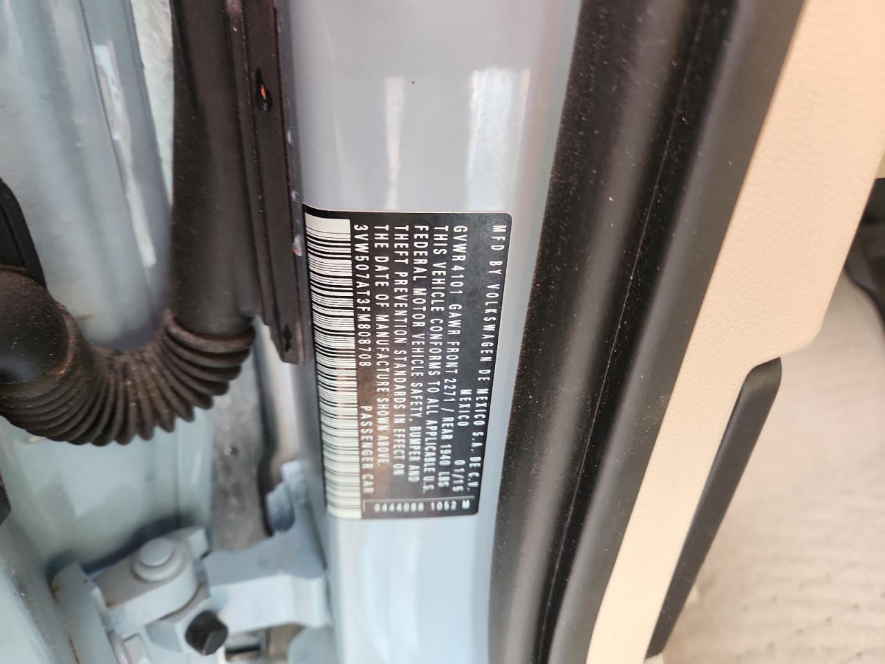 2015 Volkswagen Beetle 1.8T VIN: 3VW507AT3FM808708 Lot: 93542615