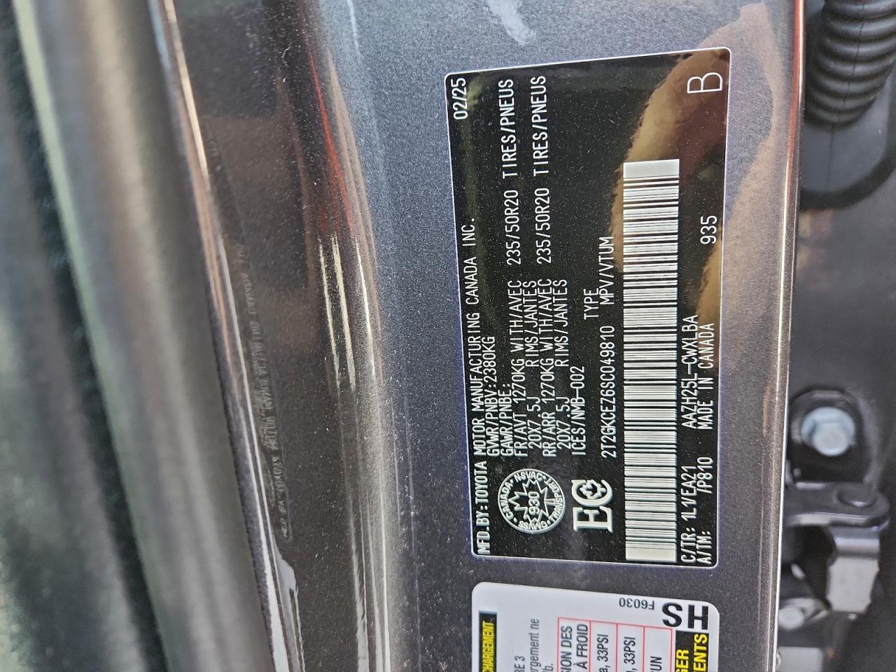 2025 Lexus Nx 350H Base VIN: 2T2GKCEZ6SC049810 Lot: 92812775