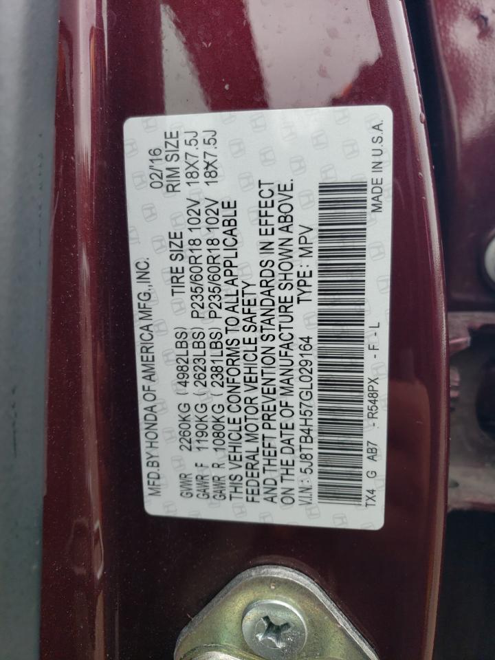 2016 Acura Rdx Technology VIN: 5J8TB4H57GL029164 Lot: 90667295