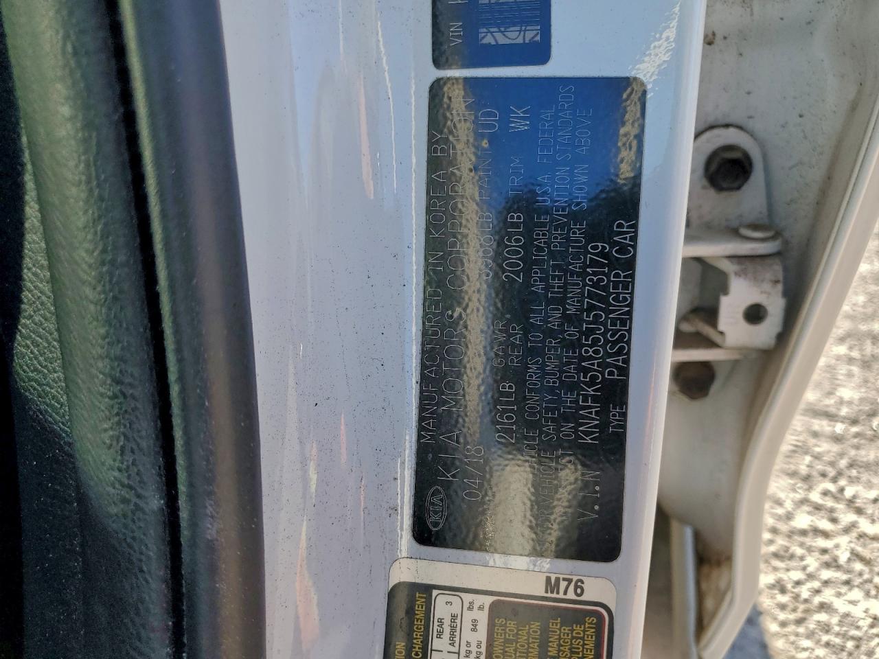 2018 Kia Forte Lx VIN: KNAFK5A85J5773179 Lot: 94378535