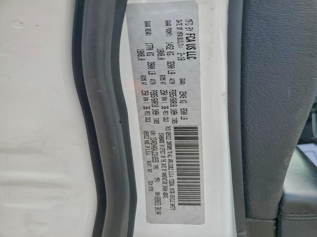 2018 Dodge Durango Sxt VIN: 1C4RDHAG4JC316555 Lot: 93965515