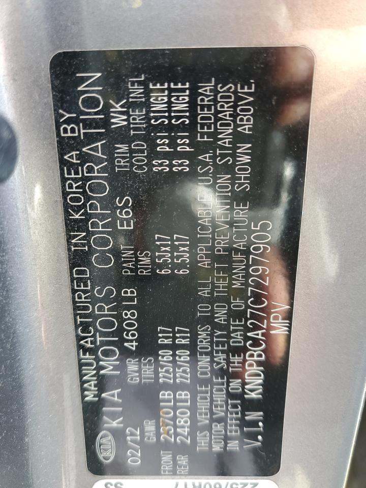2012 Kia Sportage Lx VIN: KNDPBCA27C7297905 Lot: 91729555