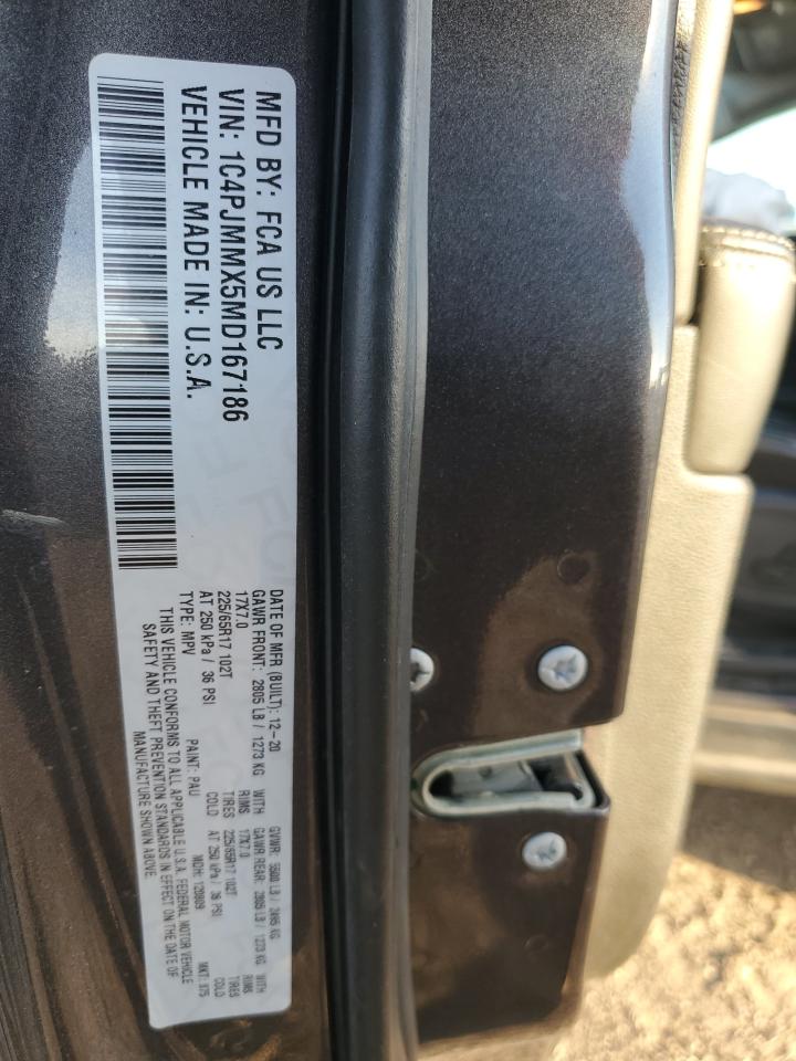 2021 Jeep Cherokee Latitude Lux VIN: 1C4PJMMX5MD167186 Lot: 90988235