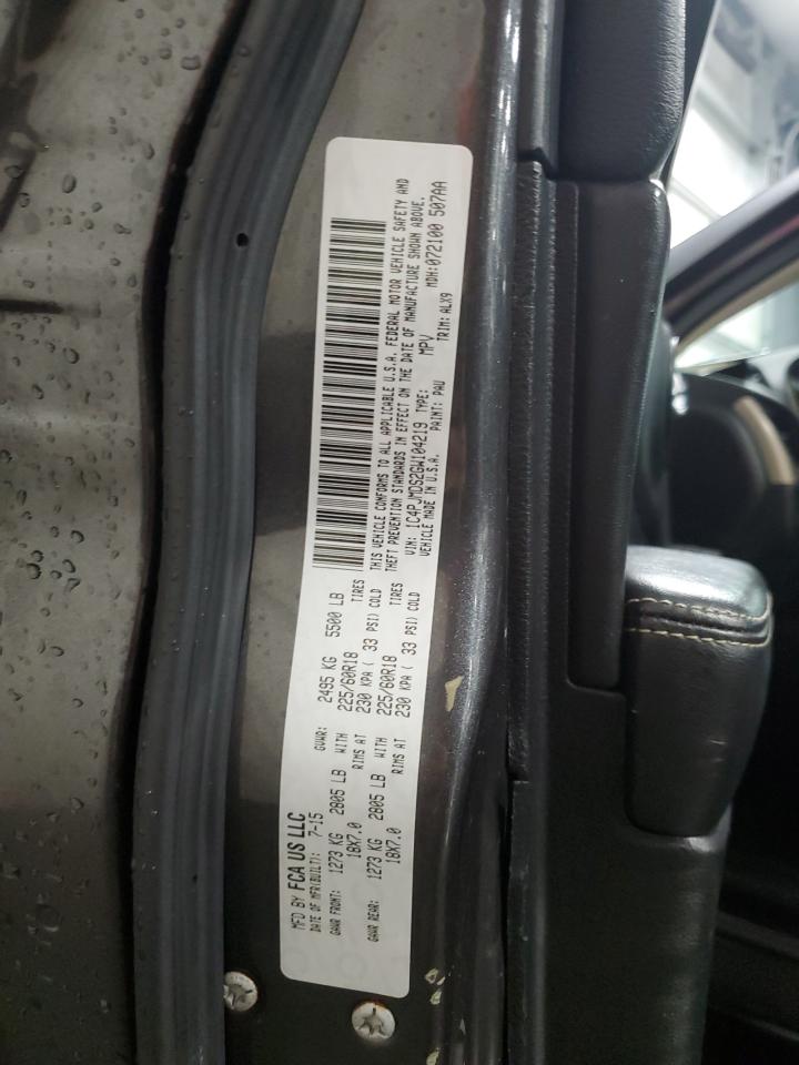 2016 Jeep Cherokee Limited VIN: 1C4PJMDS2GW104219 Lot: 93211485