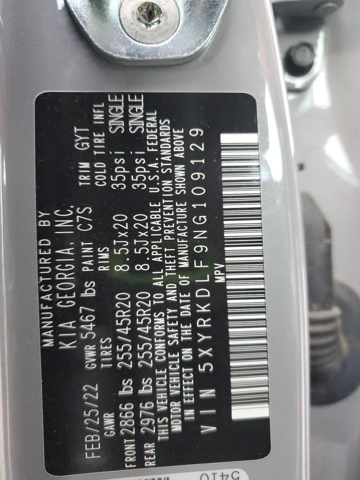 2022 Kia Sorento Sx VIN: 5XYRKDLF9NG109129 Lot: 93375265