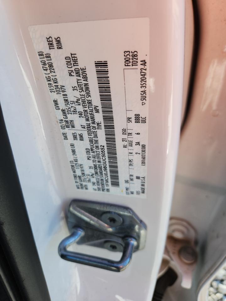 2016 Ford Escape Titanium VIN: 1FMCU0J98GUC50552 Lot: 92297545