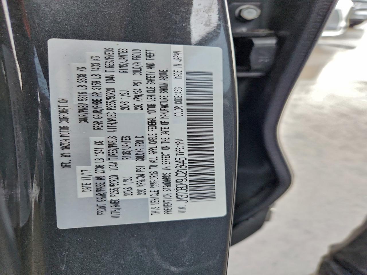 2018 Mazda Cx-9 Grand Touring VIN: JM3TCBDY9J0218446 Lot: 94648145