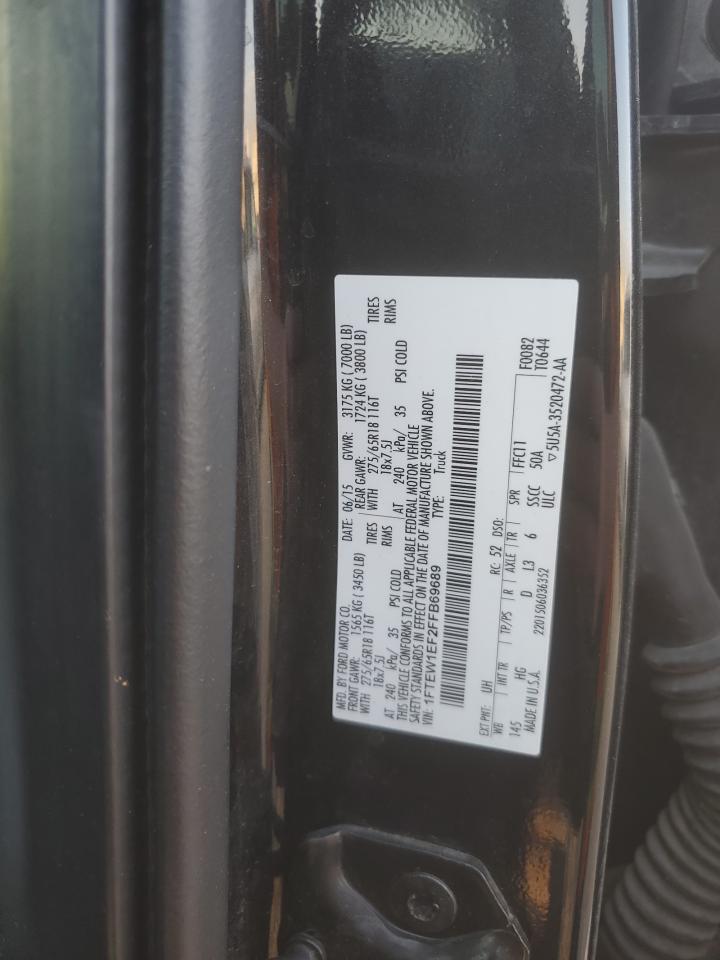 2015 Ford F150 Supercrew VIN: 1FTEW1EF2FFB69689 Lot: 93652755