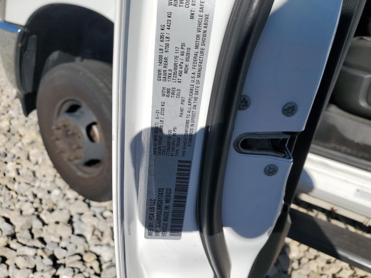 2021 Ram 3500 Tradesman VIN: 3C63RRGL8MG617470 Lot: 90573015