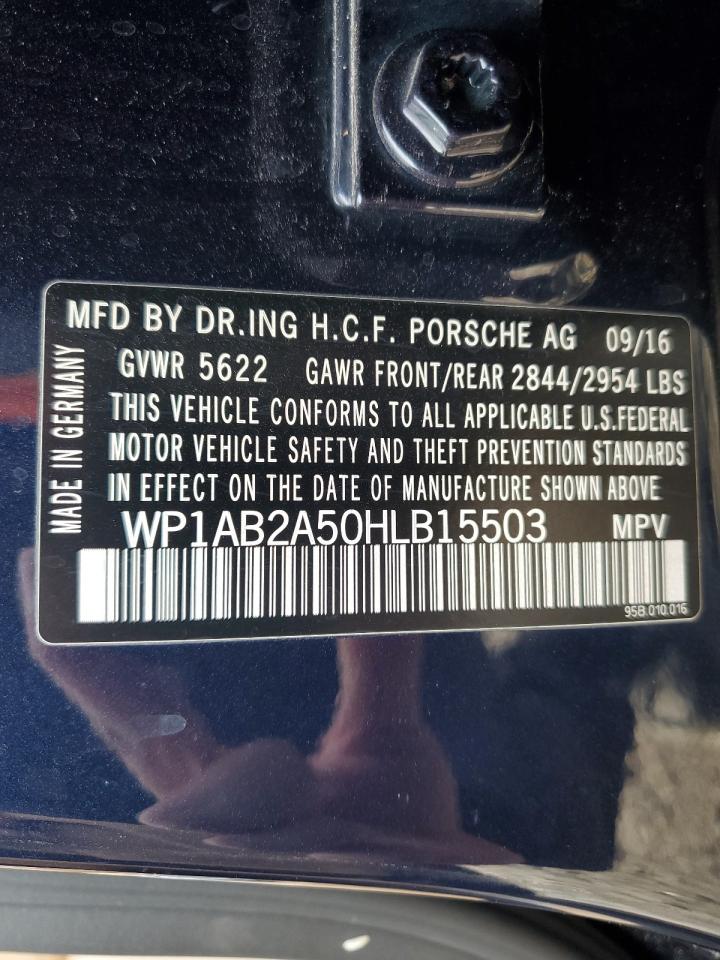 2017 Porsche Macan S VIN: WP1AB2A50HLB15503 Lot: 92924445