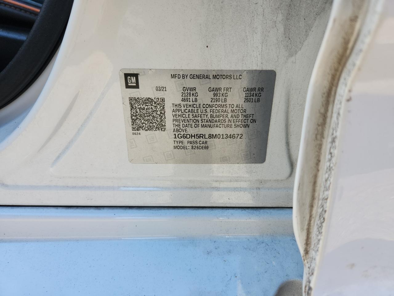 2021 Cadillac Ct4-V VIN: 1G6DH5RL8M0134672 Lot: 93398595