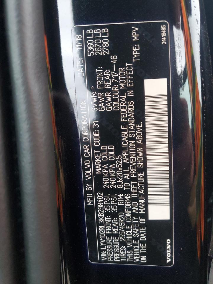 2019 Volvo Xc60 T5 Inscription VIN: LYV102RL3KB298482 Lot: 93022575