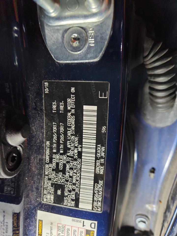 2019 Toyota 4Runner Sr5 VIN: JTEZU5JR2K5198250 Lot: 93631485