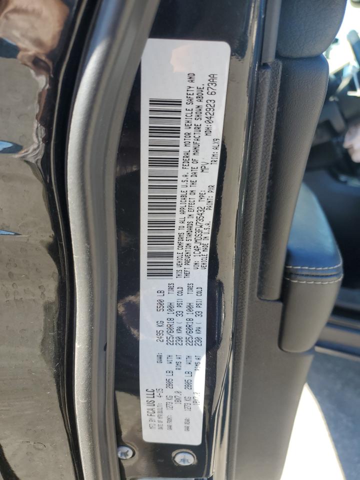 2015 Jeep Cherokee Limited VIN: 1C4PJMDS3FW735432 Lot: 91371255