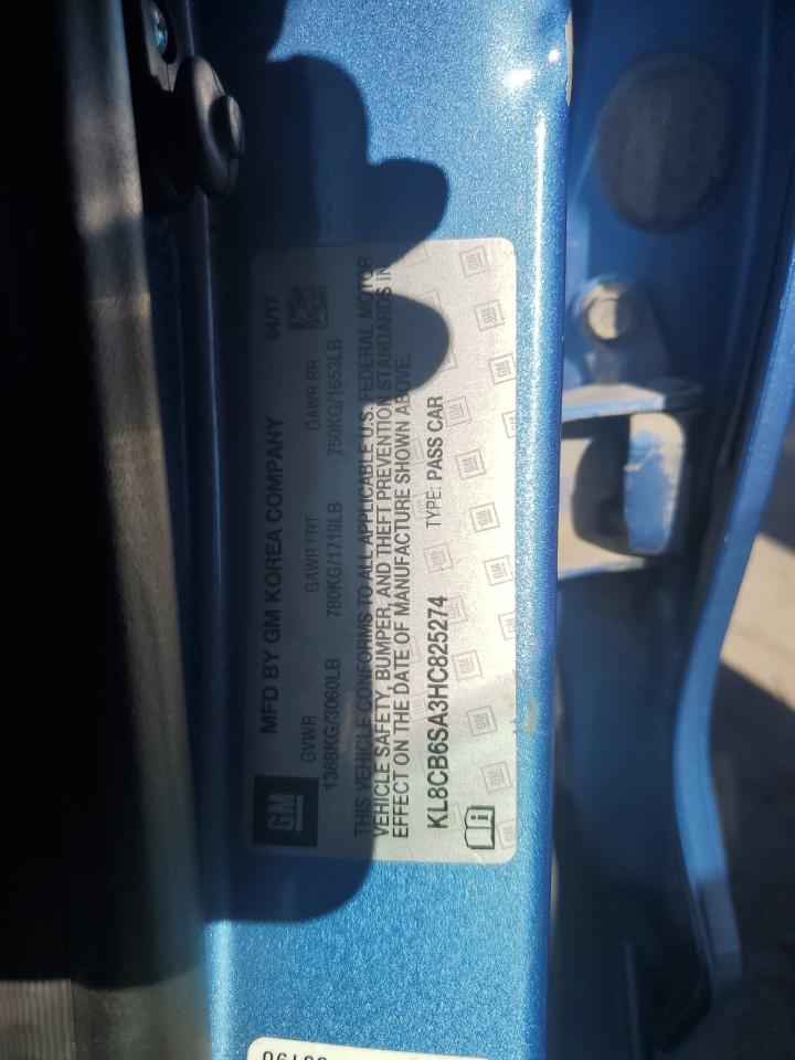 2017 Chevrolet Spark Ls VIN: KL8CB6SA3HC825274 Lot: 91848765