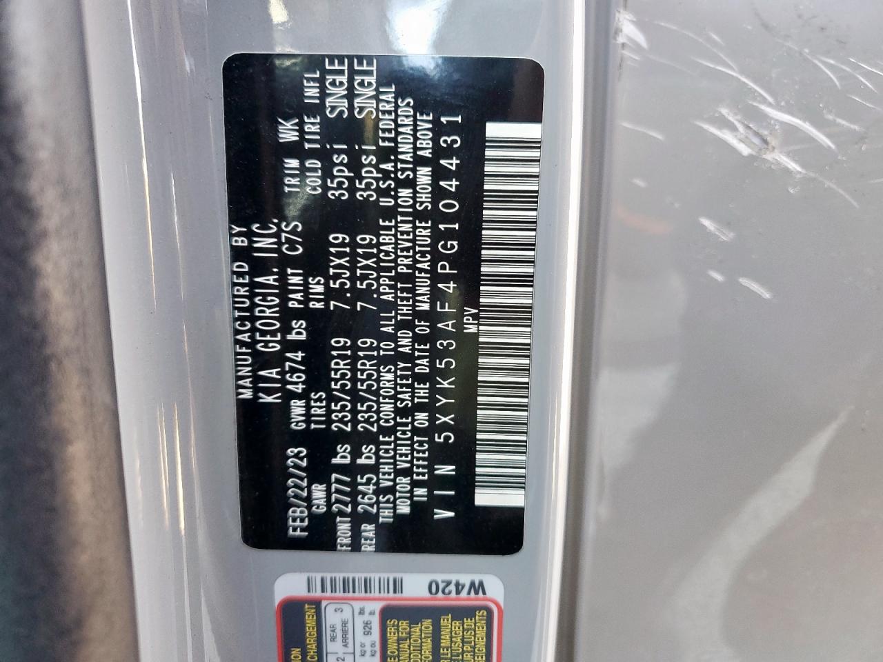 2023 Kia Sportage Sx Prestige VIN: 5XYK53AF4PG104431 Lot: 91645625