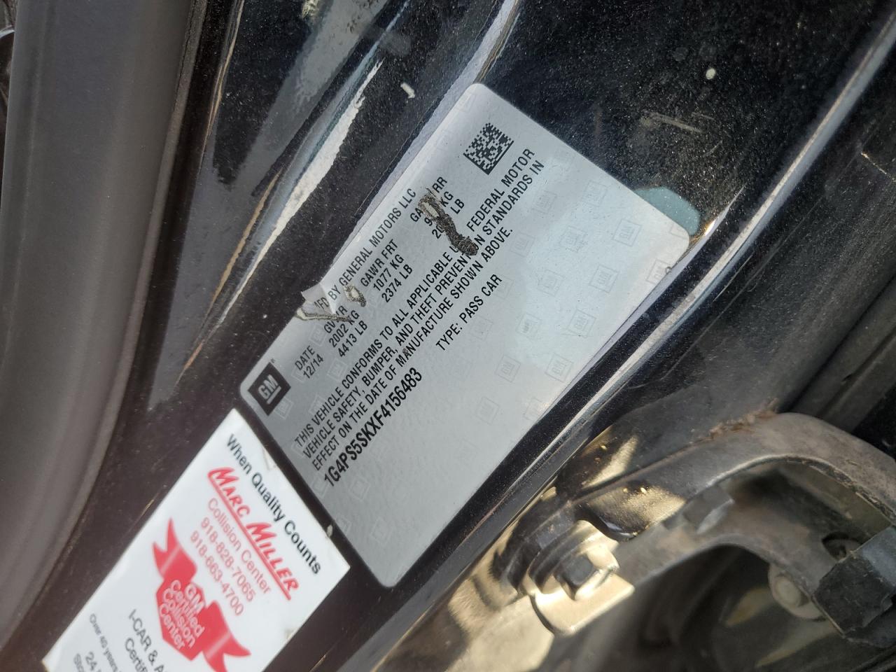 2015 Buick Verano VIN: 1G4PS5SKXF4156483 Lot: 92100415