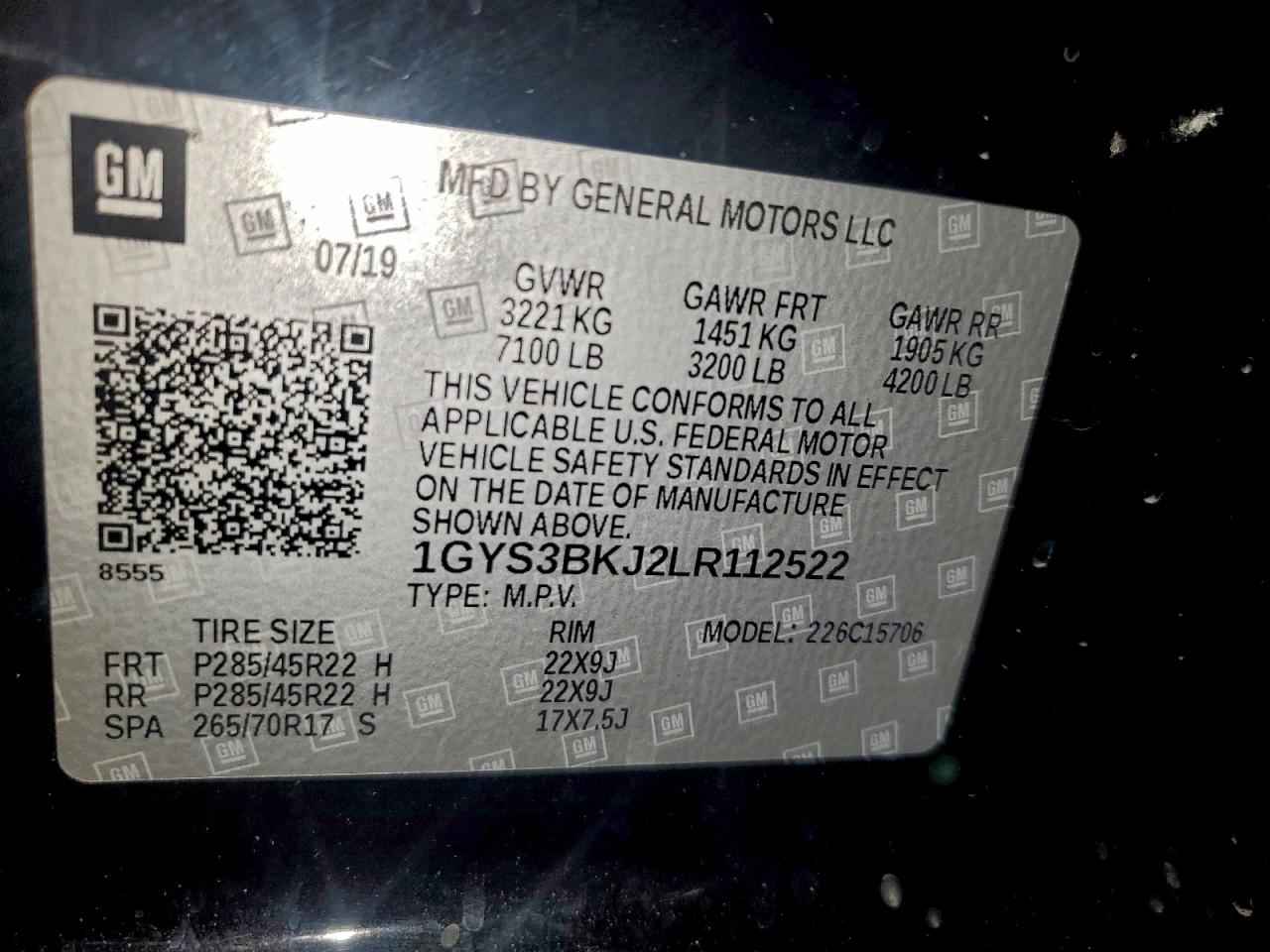 2020 Cadillac Escalade Luxury VIN: 1GYS3BKJ2LR112522 Lot: 95114075