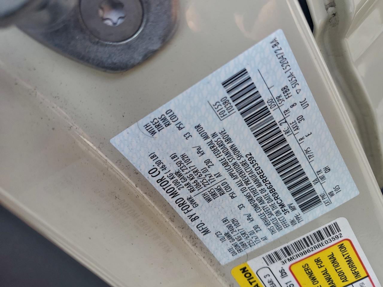 2024 Ford Bronco Sport Big Bend VIN: 3FMCR9B62RRE03592 Lot: 93685215