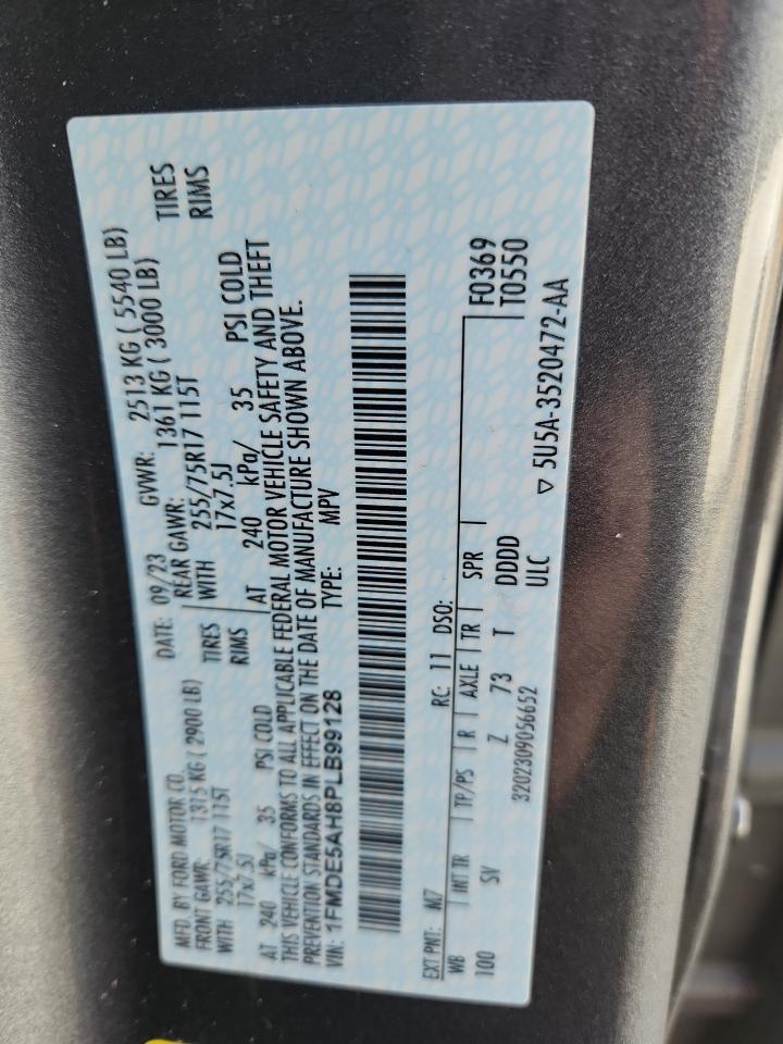 2023 Ford Bronco Base VIN: 1FMDE5AH8PLB99128 Lot: 93362805