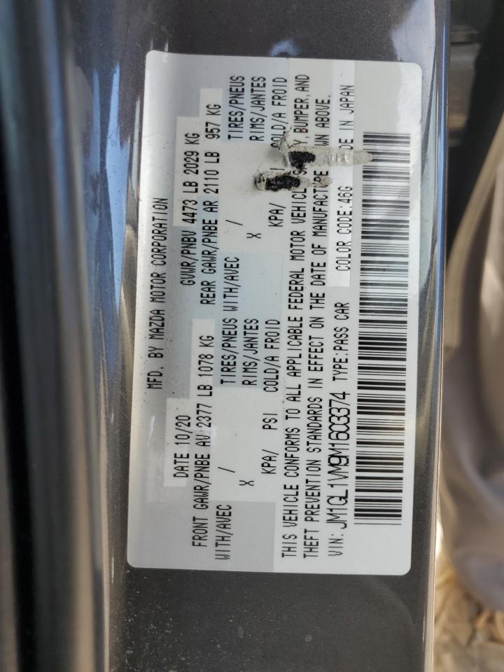 2021 Mazda 6 Touring VIN: JM1GL1VM9M1603374 Lot: 90707045