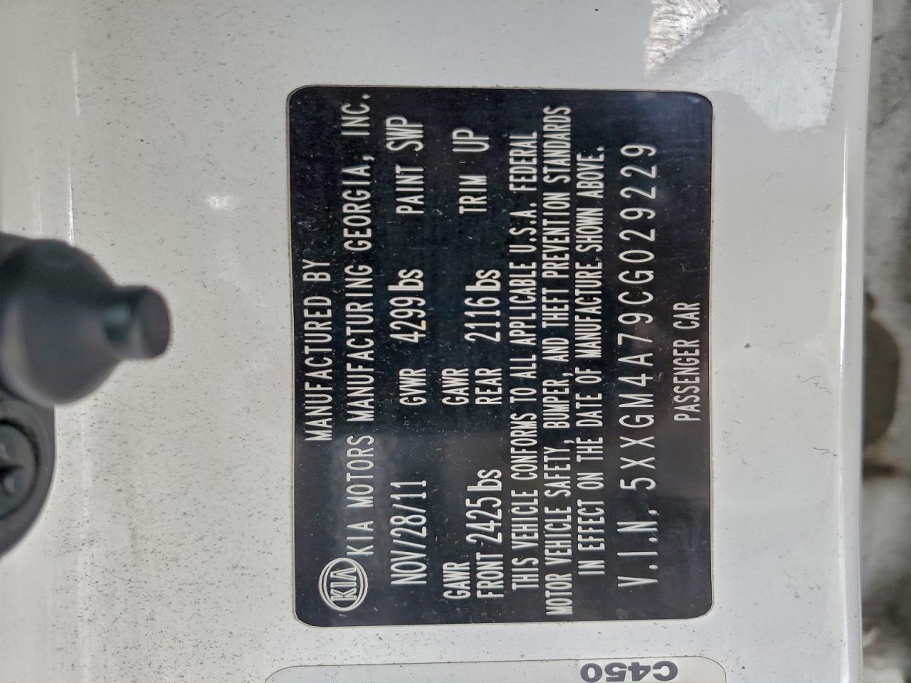 2012 Kia Optima Lx VIN: 5XXGM4A79CG029229 Lot: 94503205