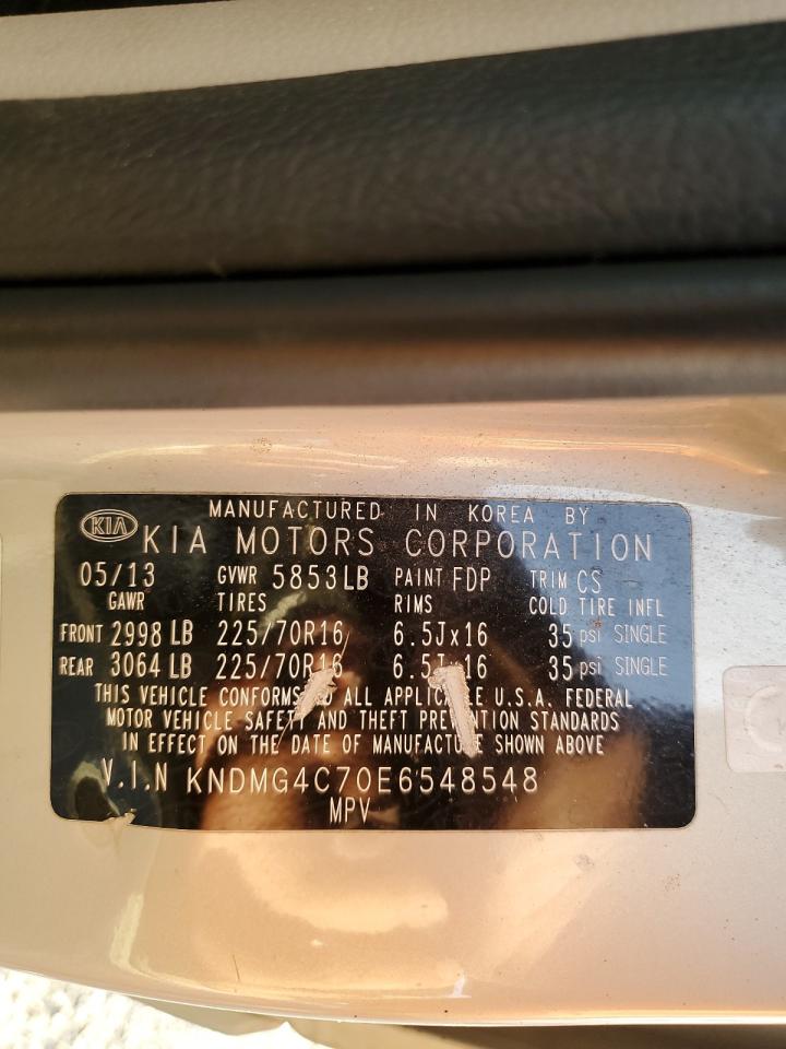 2014 Kia Sedona Lx VIN: KNDMG4C70E6548548 Lot: 92514265