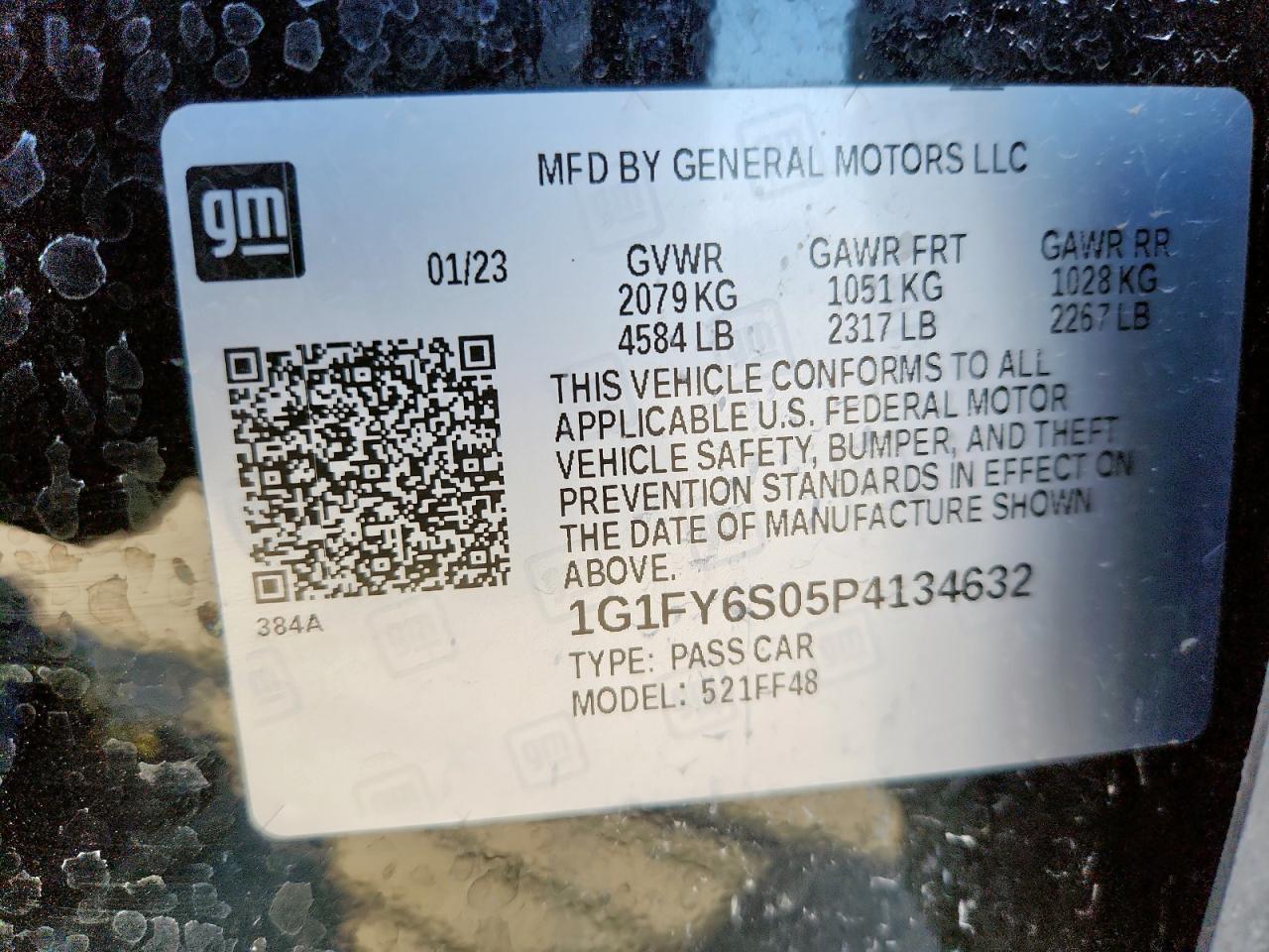 2023 Chevrolet Bolt Euv Lt VIN: 1G1FY6S05P4134632 Lot: 92474655