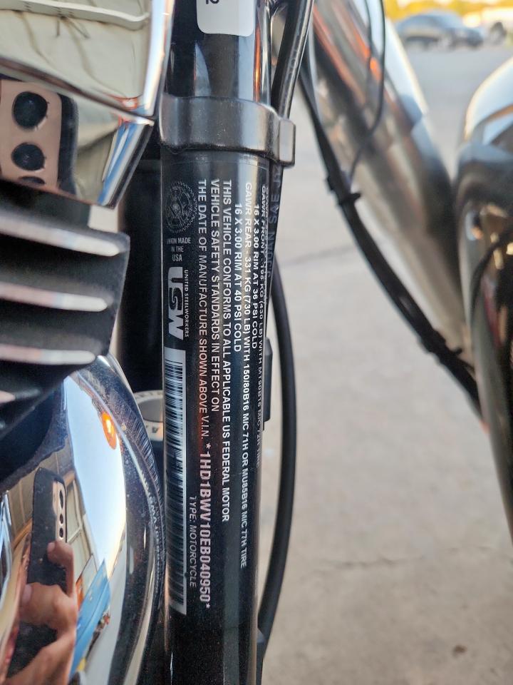 2014 Harley-Davidson Flstc Heritage Softail Classic VIN: 1HD1BWV10EB040950 Lot: 90355155