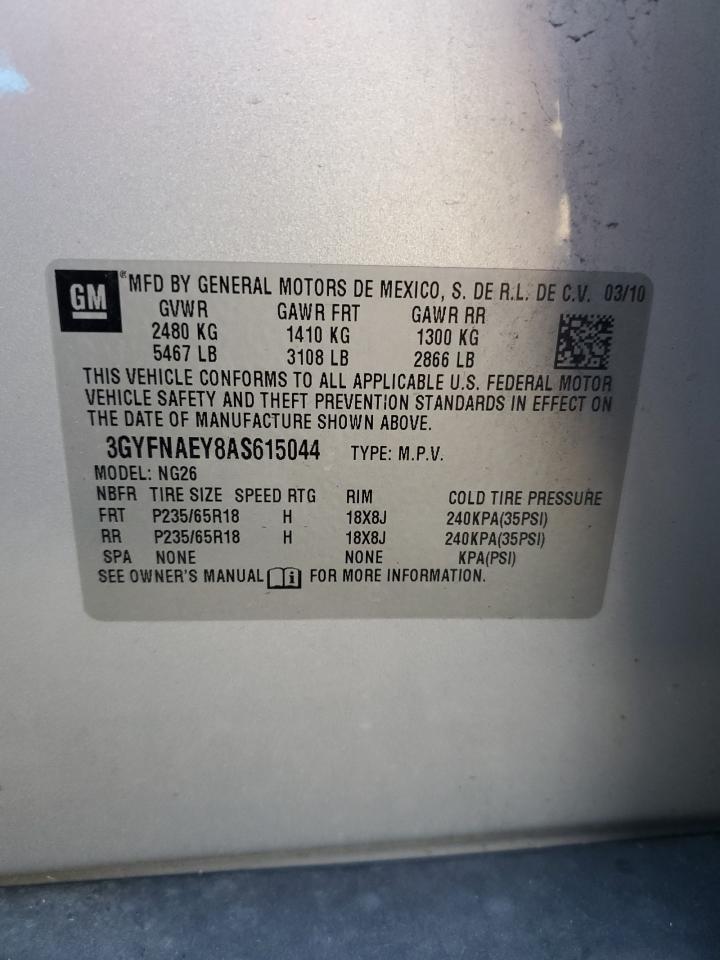 2010 Cadillac Srx Luxury Collection VIN: 3GYFNAEY8AS615044 Lot: 91242335