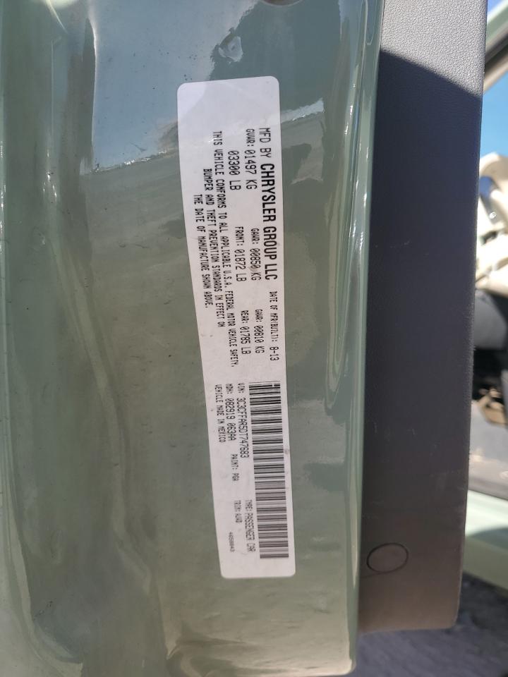 2013 Fiat 500 Pop VIN: 3C3CFFAR5DT747683 Lot: 91765615