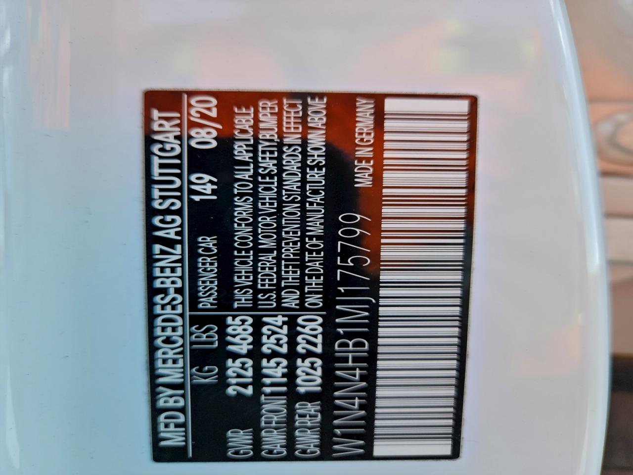 2021 Mercedes-Benz Gla 250 4Matic VIN: W1N4N4HB1MJ175799 Lot: 93931075