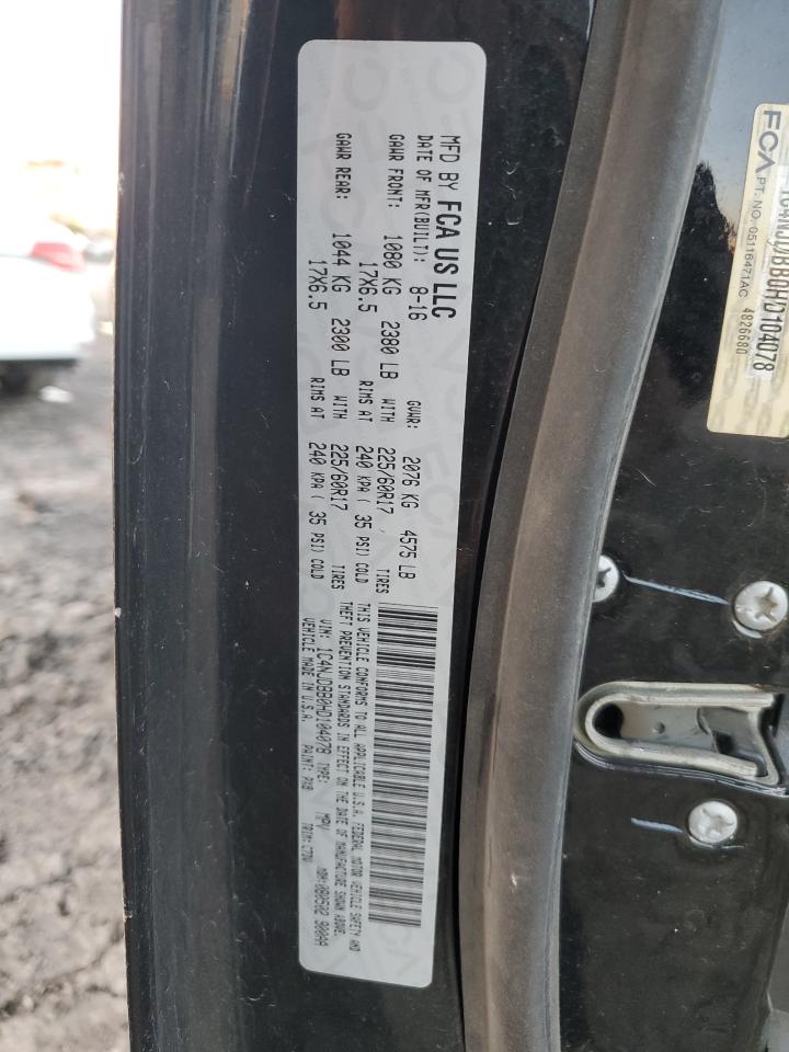 2017 Jeep Compass Sport VIN: 1C4NJDBB0HD104078 Lot: 92579355