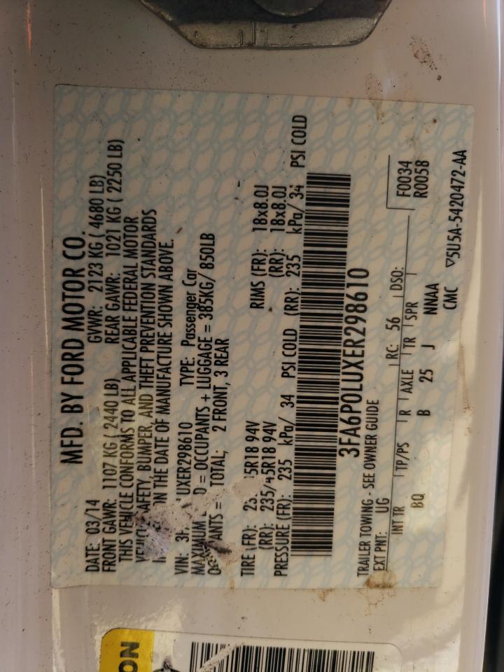 2014 Ford Fusion Se Hybrid VIN: 3FA6P0LUXER298610 Lot: 93828355