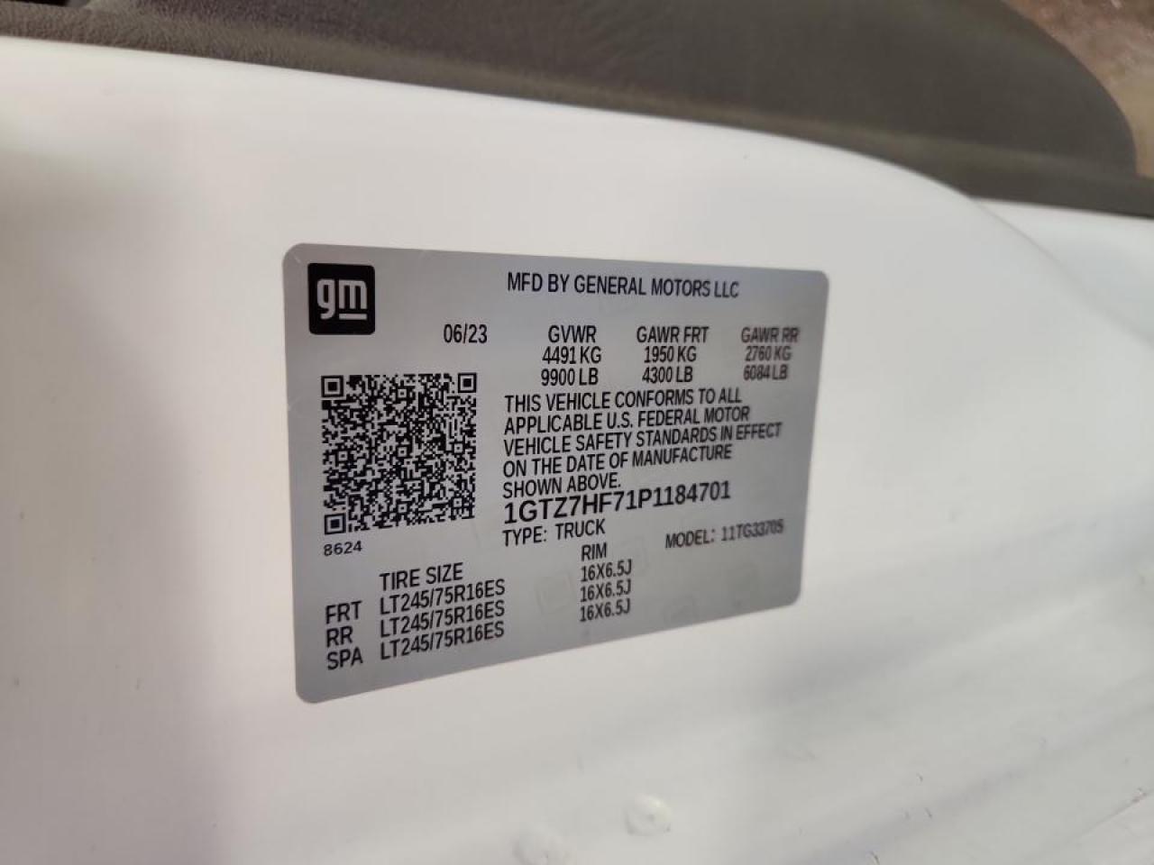 2023 GMC Savana Delivery Van VIN: 1GTZ7HF71P1184701 Lot: 85433025