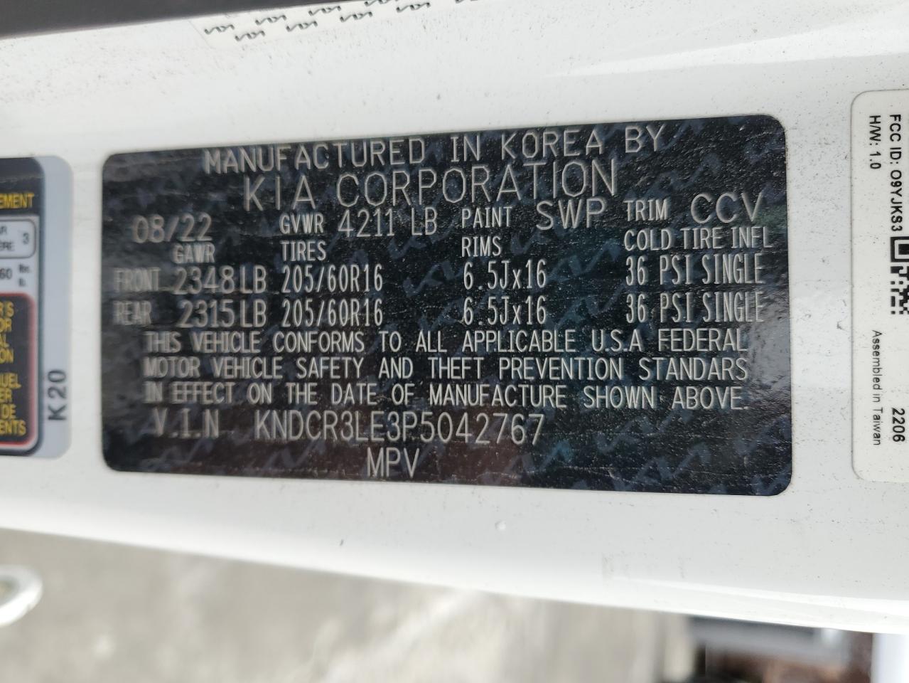 2023 Kia Niro Ex VIN: KNDCR3LE3P5042767 Lot: 94101575