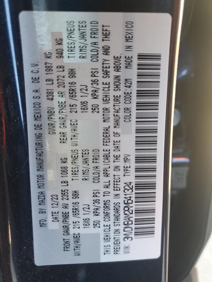 2024 Mazda Cx-30 VIN: 3MVDMBAM2RM641324 Lot: 91863315