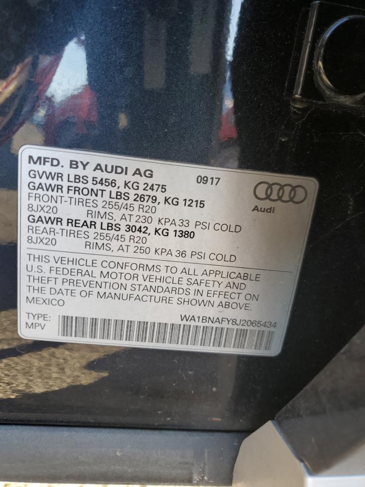 2018 Audi Q5 Premium Plus VIN: WA1BNAFY8J2065434 Lot: 92514865