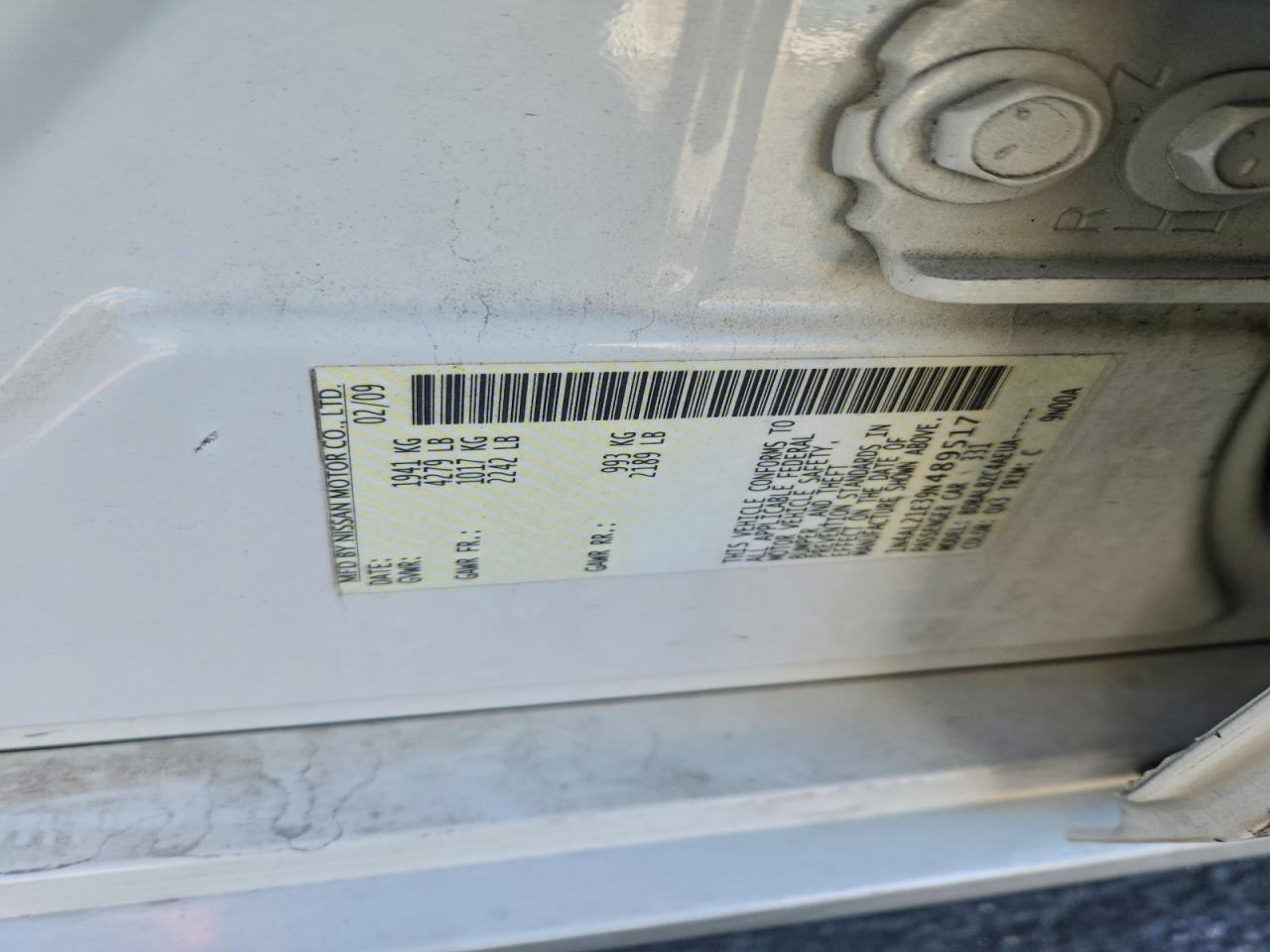 2009 Nissan Altima 2.5 VIN: 1N4AL21E39N489517 Lot: 94418615