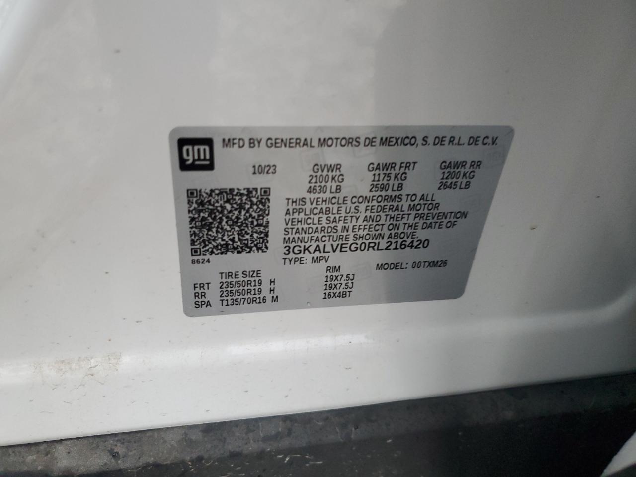 2024 GMC Terrain Slt VIN: 3GKALVEG0RL216420 Lot: 93145925