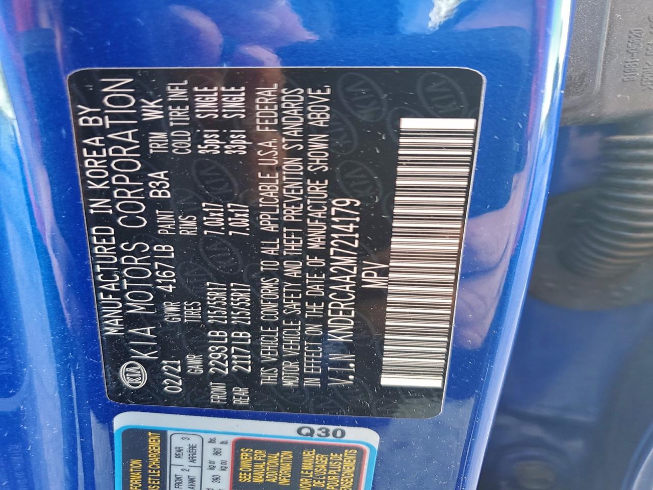 2021 Kia Seltos Ex VIN: KNDERCAA2M7214179 Lot: 93791215